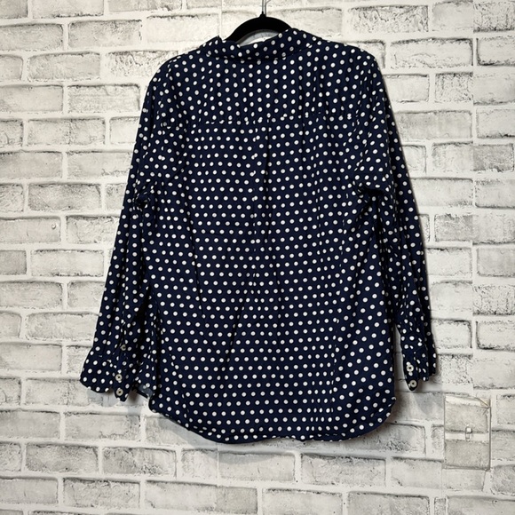 Talbots‎ Navy and White Polka Dot button down women’s top size 1XP - Picture 2 of 7